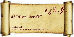Ádler Jenő névjegykártya
