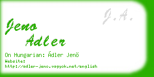 jeno adler business card