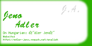 jeno adler business card